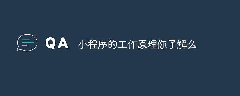 关于小程序工作原理的深入解析与您是否了解